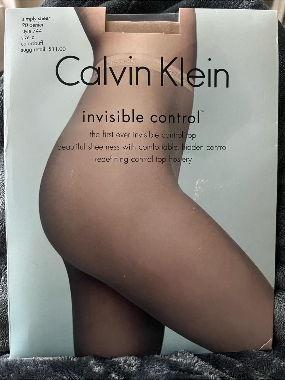 Calvin Klein Invisible Control Sheer Hosiery Buff Size C